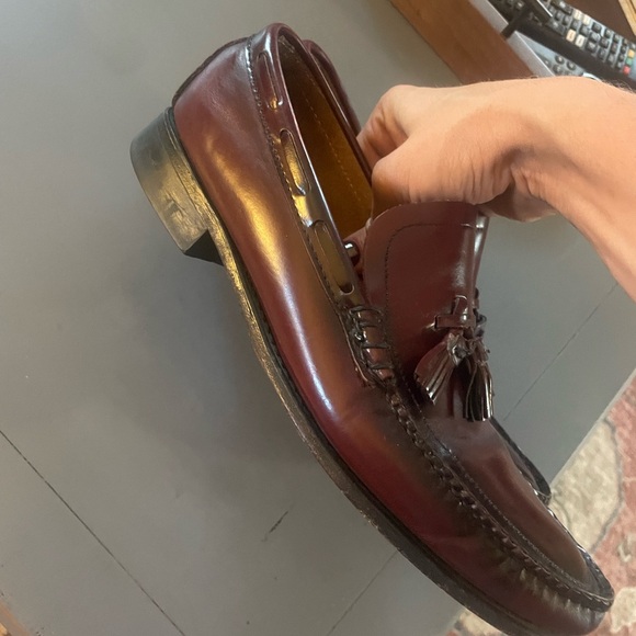 Democracy leather Brown Tassle Loafer Business Casual Shoe Men’s Size 10 -C - Picture 4 of 7